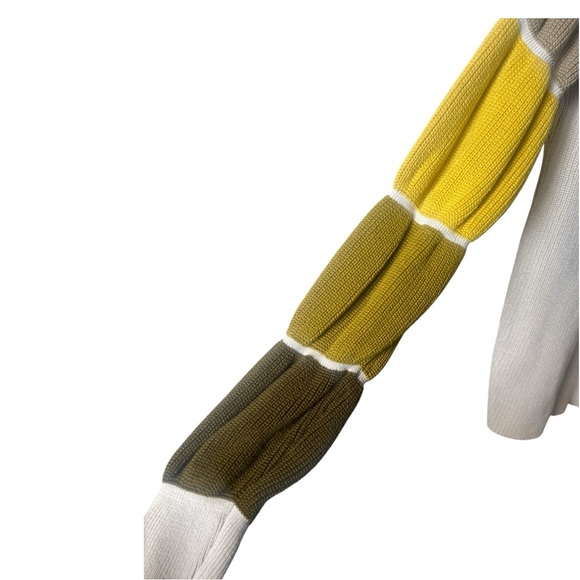 NWT SKFK Eloritza Cream Cotton Turtleneck Sweater Multicolor Sleeves Size 6 - Picture 4 of 12